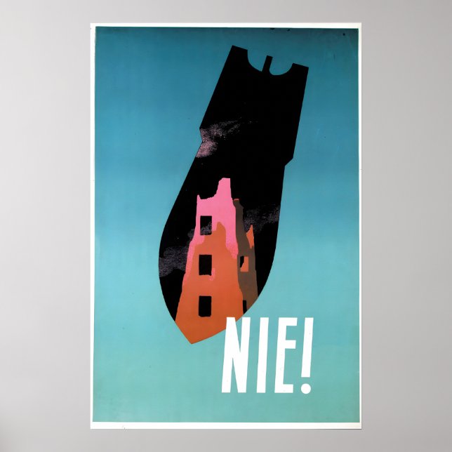 Poland Anti-War Poster Cold War No Nukes Art Print (Front)