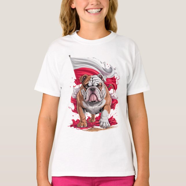Poland Bulldogs Dog Lover Gift Cute Design for Pet T-Shirt (Front)