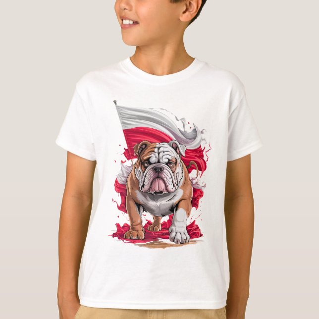 Poland Bulldogs Dog Lover Gift Cute Design for Pet T-Shirt (Front)
