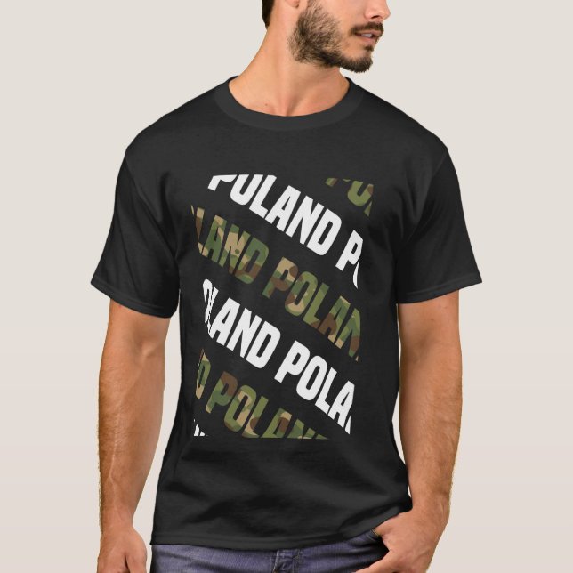 Poland Camo Pattern Green Camouflage T-Shirt (Front)