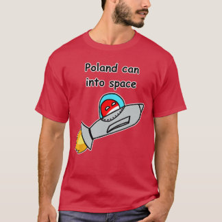 Poland Can Into Space Happy Polandball Meme vintag T-Shirt