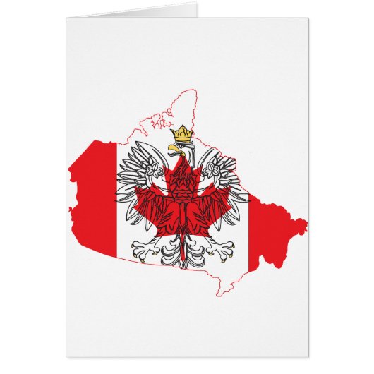 Poland Canada Flag Map Cards (Front)