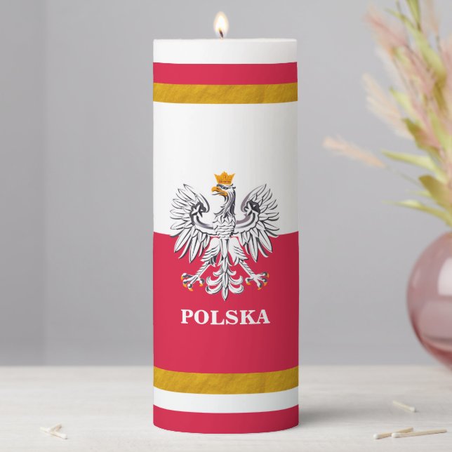 Poland Candle & Polish Flag golden rim / Polska (In Situ)
