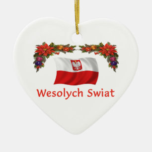 Poland Christmas Ceramic Ornament