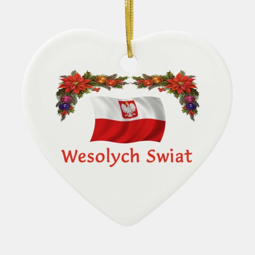Poland Christmas Ceramic Ornament