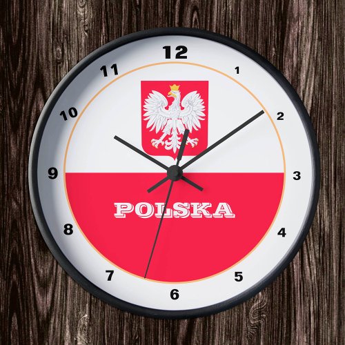 Poland Clock Modern home decor Polish Flag Clock