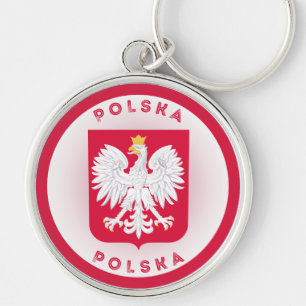 Poland Coat of Arms Circle Shape Keychain