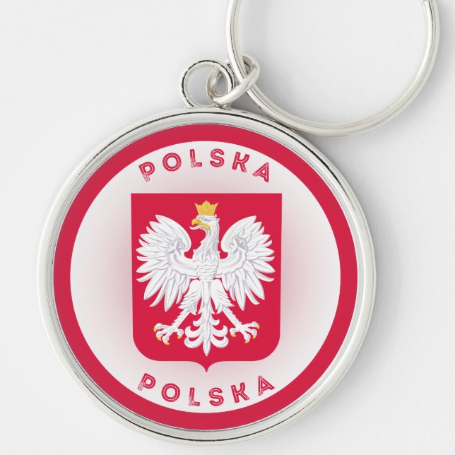 Poland Coat of Arms Circle Shape  Keychain (Front)