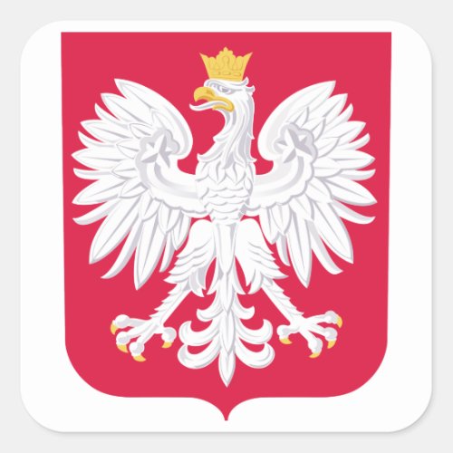 Poland Coat Of Arms Square Sticker