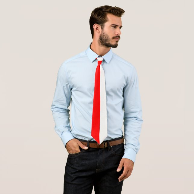 Poland country flag symbol red white neck tie (In Situ)