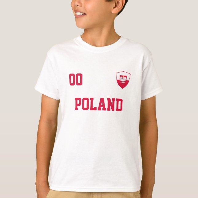 Poland Custom Name And Number Football T-Shirt (Front)