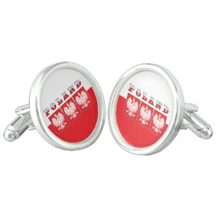 Poland Eagle Flag Shields Cufflinks