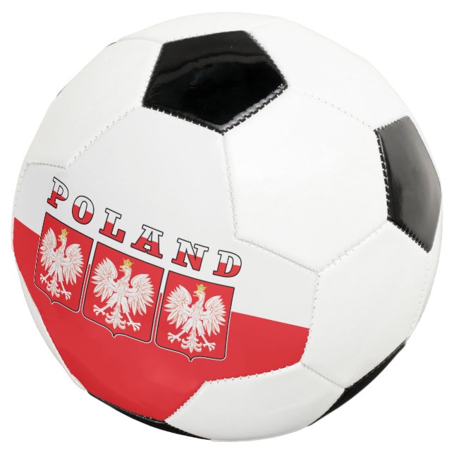 Poland Eagle Flag Shields Soccer Ball (Three Quarter)