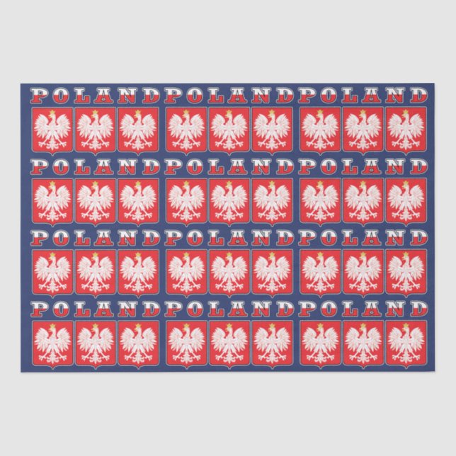 Poland Eagle Flag Shields Tissue Paper (Front)