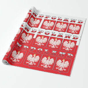 Poland Eagle Flag Shields Wrapping Paper