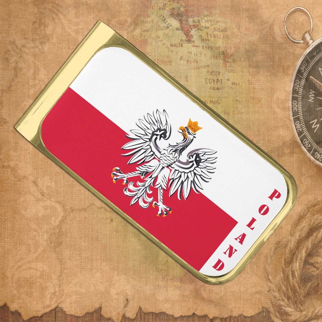 Poland, Eagle money clip, Polish Flag / Polska Gold Finish Money Clip (Creator Uploaded)