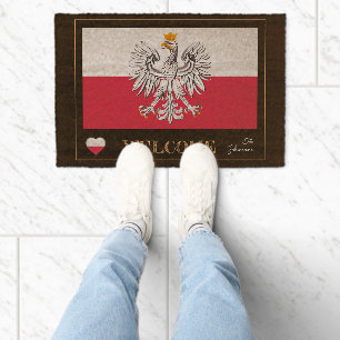 Poland & Eagle, Polish Flag house mats /Welcome