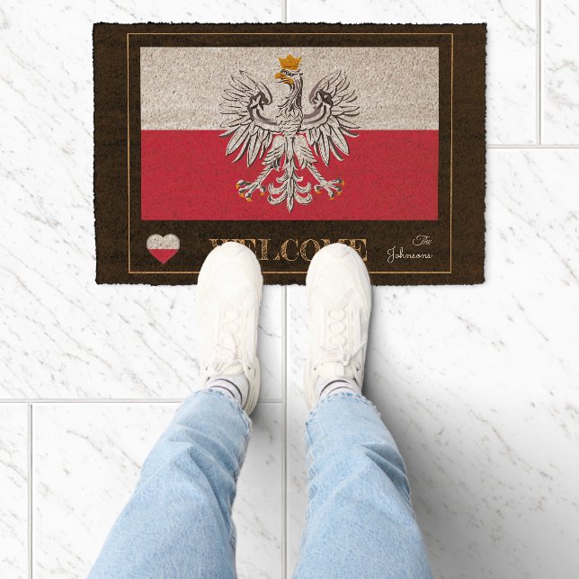 Poland & Eagle, Polish Flag house mats /Welcome (Insitu)