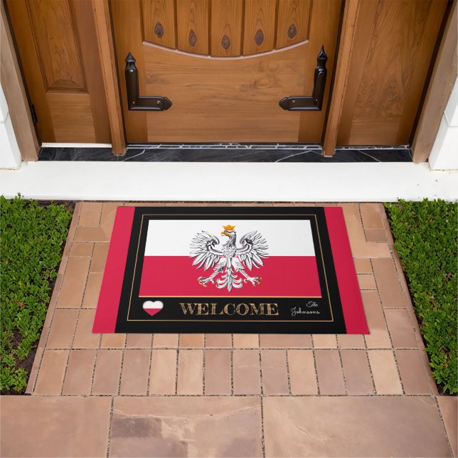 Poland & Eagle, Polish Flag house mats /Welcome (Outdoor)