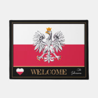 Poland & Eagle, Polish Flag house mats /Welcome