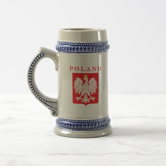 Poland Eagle Red Shield Beer Stein (Left)