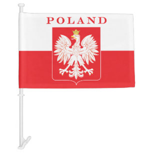 Poland Eagle Red Shield Car Flag
