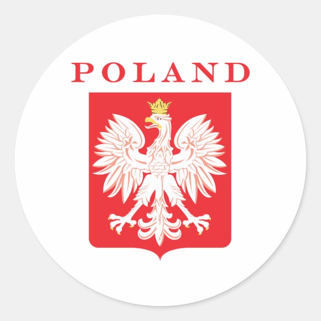 Poland Eagle Red Shield Classic Round Sticker (Front)