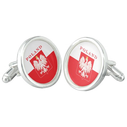 Poland Eagle Red Shield Cufflinks