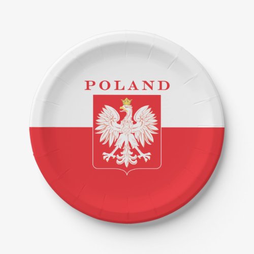 Poland Eagle Red Shield Paper Plates