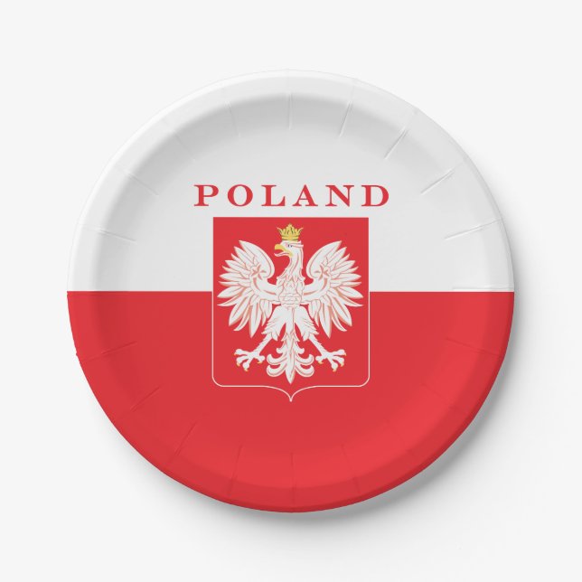Poland Eagle Red Shield Paper Plates (Front)