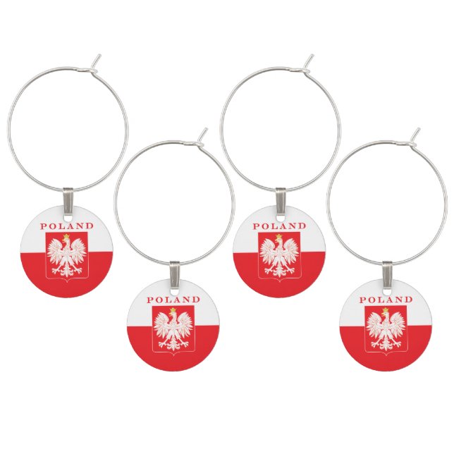 Poland Eagle Red Shield Wine Charm (Staggered)