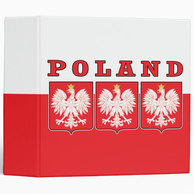 Poland Eagle Shields 3 Ring Binder (Front/Spine)