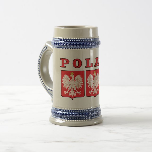 Poland Eagle Shields Beer Stein (Front Left)