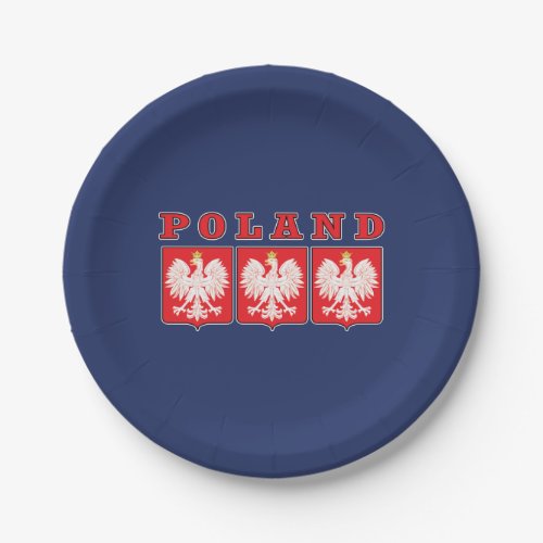 Poland Eagle Shields Paper Plates