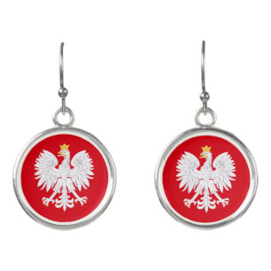 Poland Earrings, Polish Eagle, Patriotic Earrings