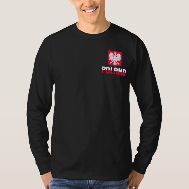 Poland Flag and Coat of Arms Patriotic T-Shirt (Front)
