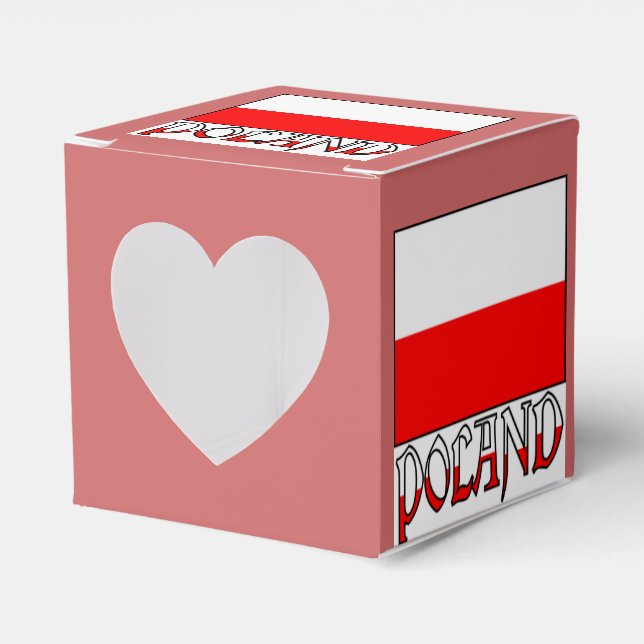 Poland Flag and Word Favor Boxes (Front Side)