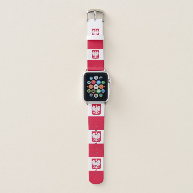 Poland Flag Apple Watch Band (Front)