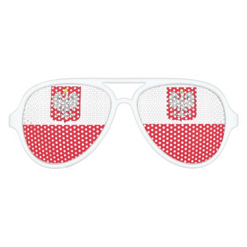 Poland Flag Aviator Sunglasses