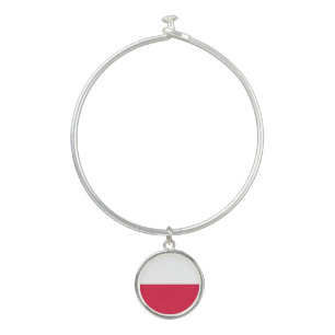 Poland Flag Bangle Bracelet