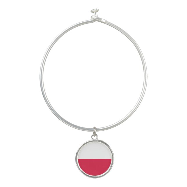 Poland Flag Bangle Bracelet (Front)