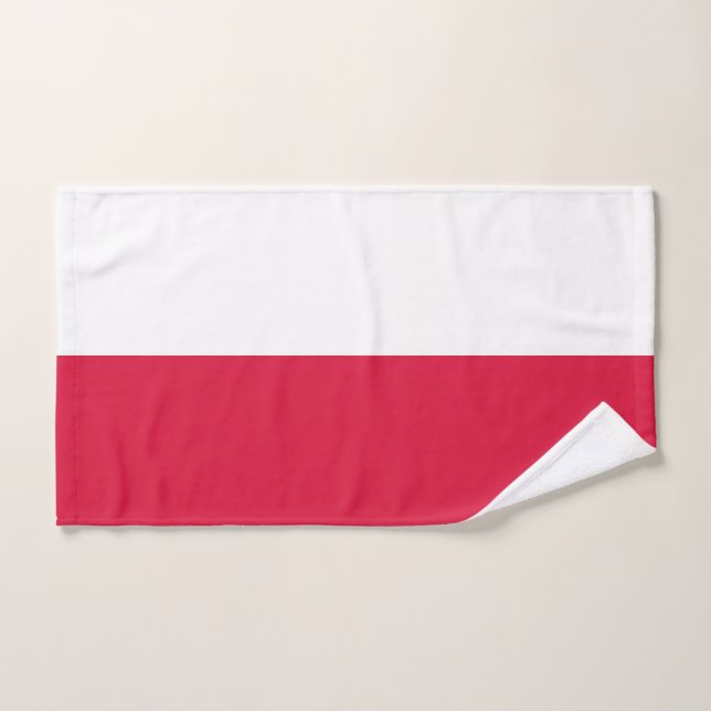 Poland Flag Bath Towel Set (Hand Towel)