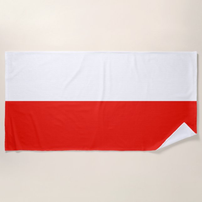 Poland Flag Beach Towel (Front)
