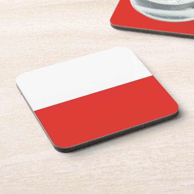 Poland flag beverage coaster (Left Side)