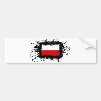 Poland Flag Bumper Sticker by TheArtOfPamela at Zazzle