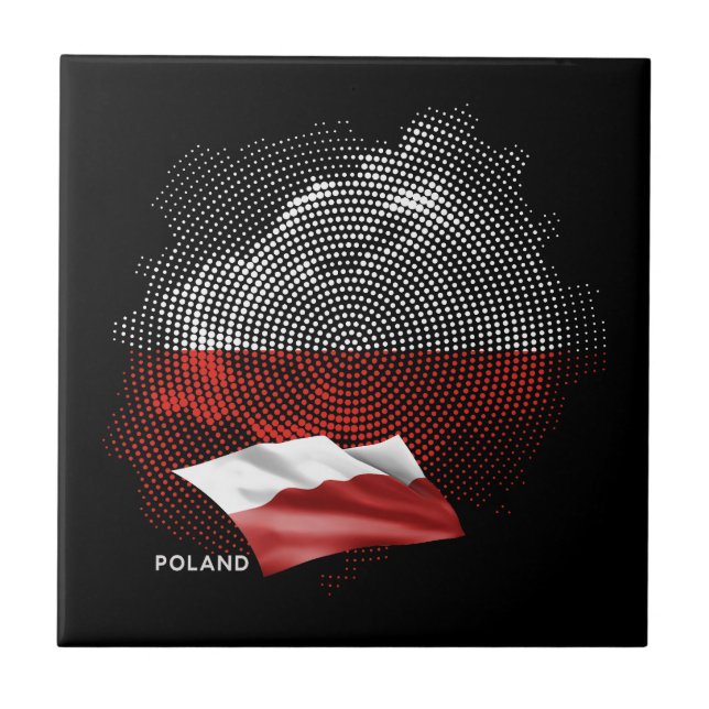 Poland flag ceramic tile (Front)