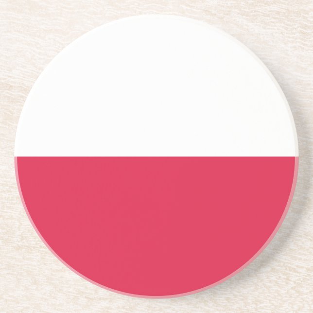 Poland Flag Coaster (Front)