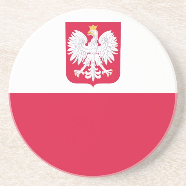 Poland Flag Coaster (Front)