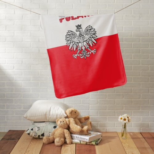 Poland flag_coat of arms     baby blanket