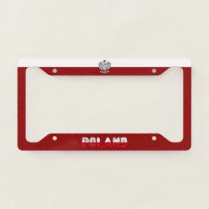 Poland flag-coat of arms license plate frame
